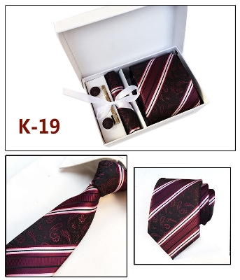 Picture of Men's Formal & Casual Polyester Silk Neck Tie 4 Item Set Box For Fashionable Outlook (K-19,Int: One size)