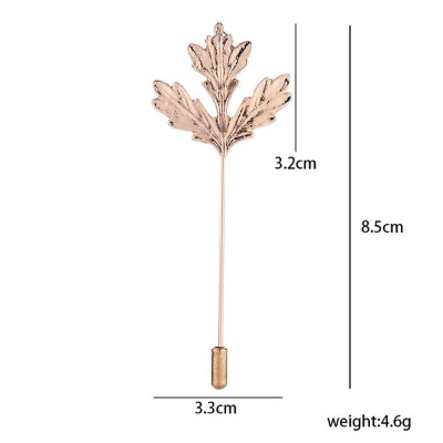 Picture of Maple Metal Leaf Lapel Pin Brooch For Men & Women Fashion Accessories (Golen)