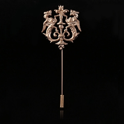 Picture of Double Lion Metal Suit Lapel Pin Brooch For Men & Women (1PS) (Golden)