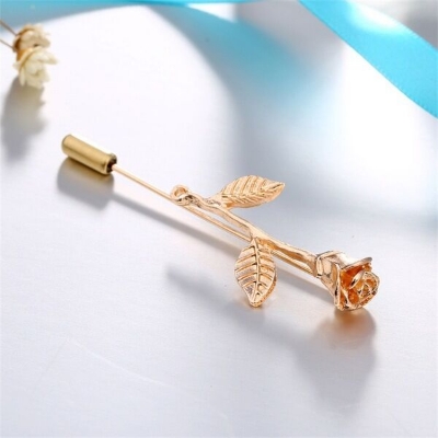 Picture of Metal Rose Lapel Pin Brooch For Men & Women (1Ps) (Gold)