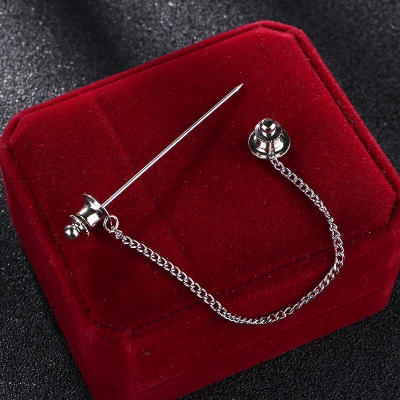 Picture of Round Head Double Chain Tassel Men''s Shirt Collar Bar Button Accessories (Gold)