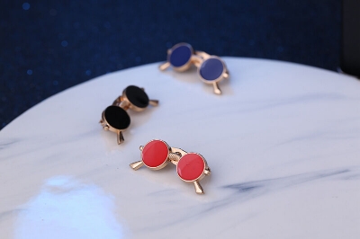 Picture of Men's Enamel Mini Sunglass Pin Brooch For Fashion Accessories (1Ps) (3p Mini Sunglass Set)