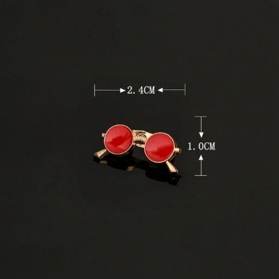 Picture of Men's Enamel Mini Sunglass Pin Brooch For Fashion Accessories (1Ps) (Golden Black)