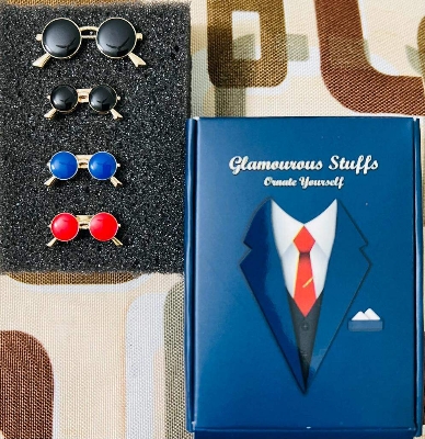 Picture of Men's Enamel Mini Sunglass Pin Brooch For Fashion Accessories (1Ps) (4p Mini Sunglass Set)