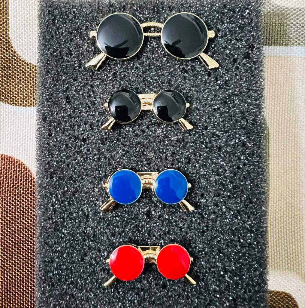 Picture of Men's Enamel Mini Sunglass Pin Brooch For Fashion Accessories (1Ps) (4p Mini Sunglass Set)