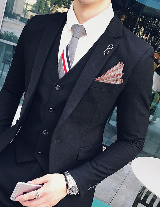 Picture of Mens Fashion Brooch Suit Dress Accessories Enamel Glass Frame Brooch (Golden Frame)