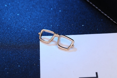 Picture of Mens Fashion Brooch Suit Dress Accessories Enamel Glass Frame Brooch (Golden Frame)