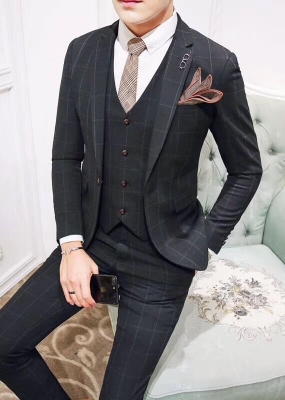 Picture of Mens Fashion Brooch Suit Dress Accessories Enamel Glass Frame Brooch (Black Frame)