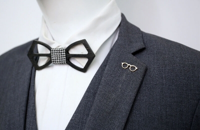 Picture of Mens Fashion Brooch Suit Dress Accessories Enamel Glass Frame Brooch (Golden Frame (Small))