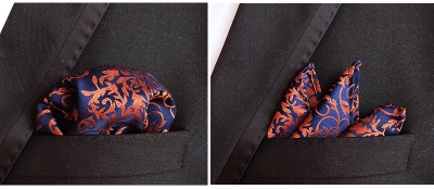 Picture of Men’s Luxury Paisley Pocket Square – Polyester Yarn Handkerchief for Suit & Blazer (25 x 25 cm, 1 Pc) (FF-08,Int: One size)