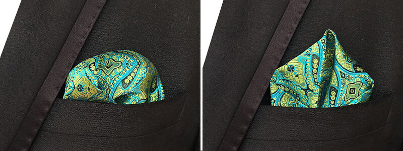 Picture of Men’s Luxury Paisley Pocket Square – Polyester Yarn Handkerchief for Suit & Blazer (25 x 25 cm, 1 Pc) (F360,Int: One size)