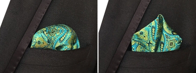 Picture of Men’s Luxury Paisley Pocket Square – Polyester Yarn Handkerchief for Suit & Blazer (25 x 25 cm, 1 Pc) (F360,Int: One size)