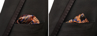 Picture of Men’s Luxury Paisley Pocket Square – Polyester Yarn Handkerchief for Suit & Blazer (25 x 25 cm, 1 Pc) (F353,Int: One size)