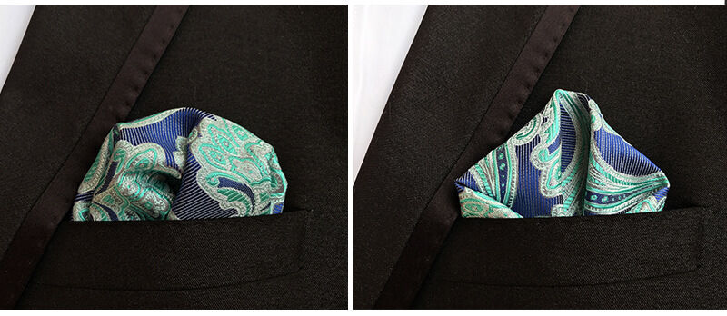 Picture of Men’s Luxury Paisley Pocket Square – Polyester Yarn Handkerchief for Suit & Blazer (25 x 25 cm, 1 Pc) (FE-13,Int: One size)