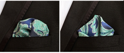 Picture of Men’s Luxury Paisley Pocket Square – Polyester Yarn Handkerchief for Suit & Blazer (25 x 25 cm, 1 Pc) (FE-13,Int: One size)