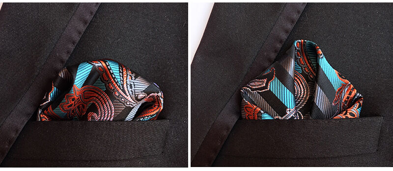 Picture of Men’s Luxury Paisley Pocket Square – Polyester Yarn Handkerchief for Suit & Blazer (25 x 25 cm, 1 Pc) (FF-03,Int: One size)
