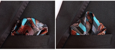Picture of Men’s Luxury Paisley Pocket Square – Polyester Yarn Handkerchief for Suit & Blazer (25 x 25 cm, 1 Pc) (FF-03,Int: One size)