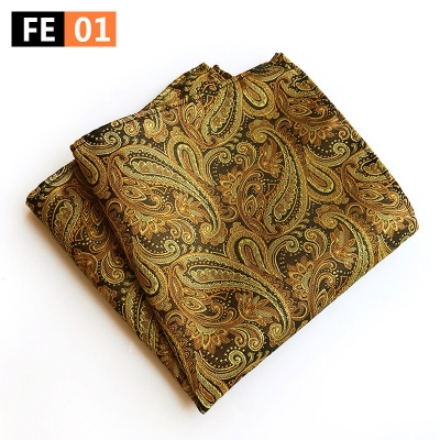 Picture of Men’s Luxury Paisley Pocket Square – Polyester Yarn Handkerchief for Suit & Blazer (25 x 25 cm, 1 Pc) (FE-01,Int: One size)