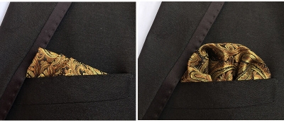 Picture of Men’s Luxury Paisley Pocket Square – Polyester Yarn Handkerchief for Suit & Blazer (25 x 25 cm, 1 Pc) (FE-01,Int: One size)