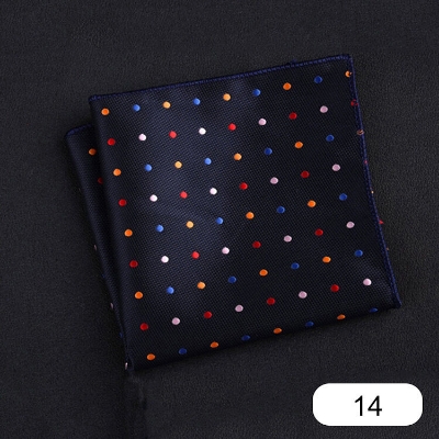 Picture of Elegant Geometric/Floral Polyester Pocket Square for Suit and Blazer, Formal Business Style - 23x23cm (Multi Color Dotted N. Blue,Int: One size)