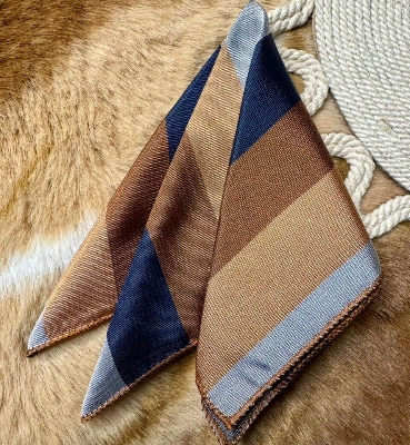 Picture of Elegant Geometric/Floral Polyester Pocket Square for Suit and Blazer, Formal Business Style - 23x23cm (Multi Color Strip,Int: One size)