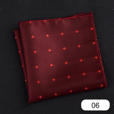 Picture of Elegant Geometric/Floral Polyester Pocket Square for Suit and Blazer, Formal Business Style - 23x23cm (Dotted Maroon,Int: One size)