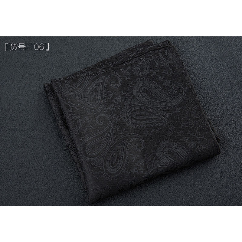 Picture of Elegant Geometric/Floral Polyester Pocket Square for Suit and Blazer, Formal Business Style - 23x23cm (Floral Pure Black,Int: One size)