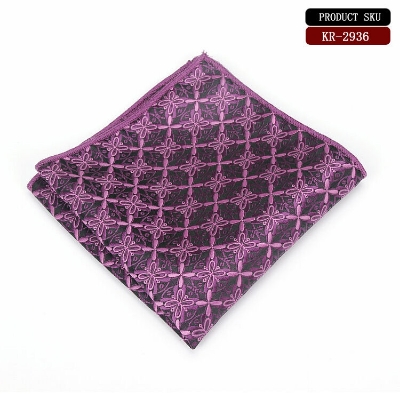 Picture of Elegant Geometric/Floral Polyester Pocket Square for Suit and Blazer, Formal Business Style - 23x23cm (KR2936,Int: One size)