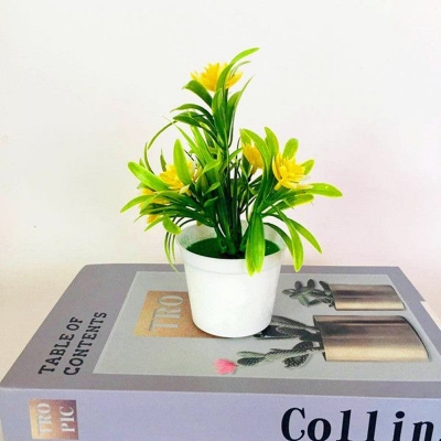Picture of Artificial Flowers - Table and desk Decoration Plants - Plastic Tree and grass Flower - Artificial Green Tree Flower