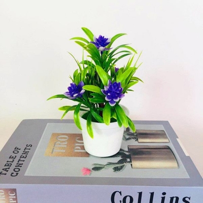 Picture of Artificial Flowers - Table and desk Decoration Plants - Plastic Tree and grass Flower - Artificial Green Tree Flower