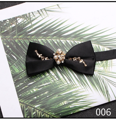 Picture of Rhinestone Butterfly  British Men's Wedding Groom Bow Tie (Black,Int: One size)