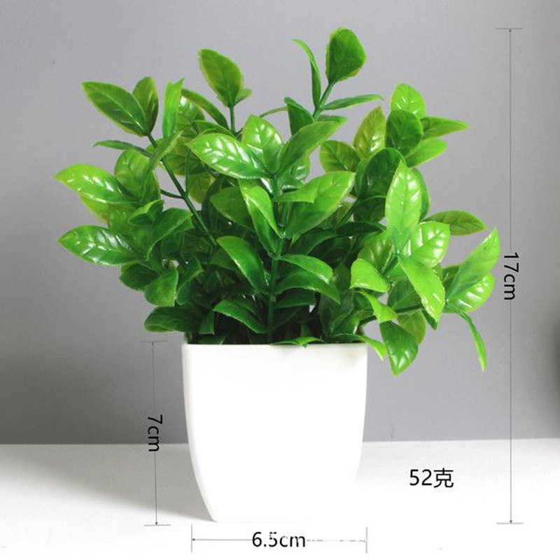 Picture of Artificial  Grass - Table Desk Decoration Plants - Plastic Tree and grass - Artificial Green Tree - Cross Jianglong Potted - Green