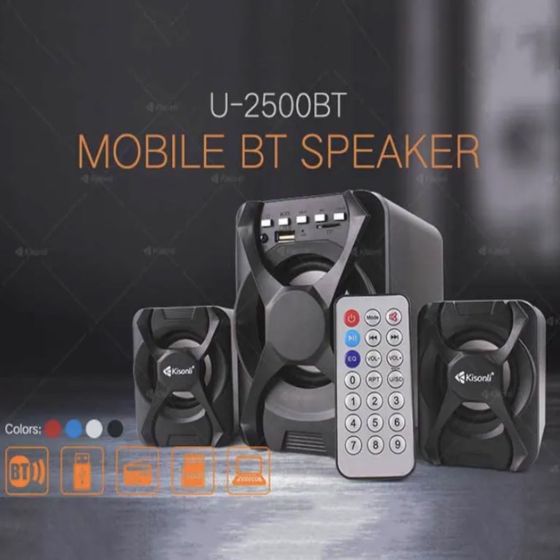 Picture of Kisonli U-2500bt 2: 1 Multimedia Bluetooth Speaker Desktop Laptop Home Speaker - Emphasizing Value - Black