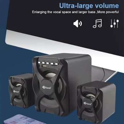 Picture of Kisonli U-2500bt 2: 1 Multimedia Bluetooth Speaker Desktop Laptop Home Speaker - Emphasizing Value - Black