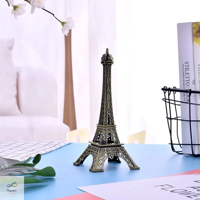 Picture of 6inch Art Eiffel Tower Showpiece, Metal Gift for Friend - room decoration items - Bronze