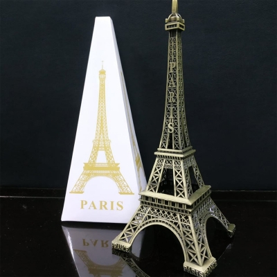 Picture of 6inch Art Eiffel Tower Showpiece, Metal Gift for Friend - room decoration items - Bronze