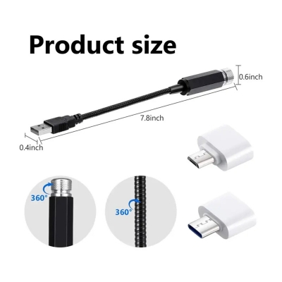 Picture of 2pcs LED Car Dome Light Galaxy Projector Night Light Adjustable USB Decoration Light Car Interior Light Starry Sky Night Light - Table Lamp