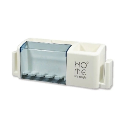 Picture of 1pcs Toothbrush holder punch-free modern minimalist rack wall-mounted toothbrush holder bathroom creative home family of four - bathroom corner shelf multicolor