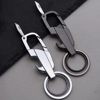 Picture of Multi Functional Bottle Opener Knife Keychain Ring 3 In 1 Keyring for Bikes, Car and Keychain Ring - Silver