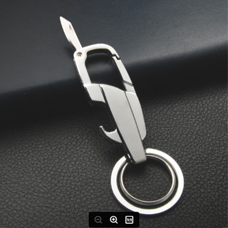 Picture of Multi Functional Bottle Opener Knife Keychain Ring 3 In 1 Keyring for Bikes, Car and Keychain Ring - Silver