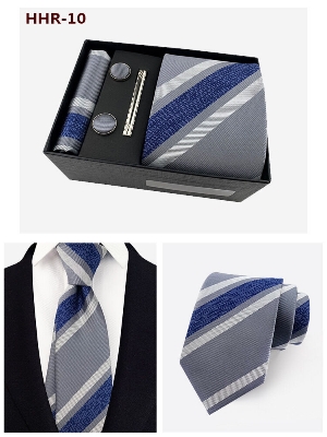Picture of Men's Fashionable Neck Tie 4 Item Set Box (1 Set) (HHR-10,Int: One size)