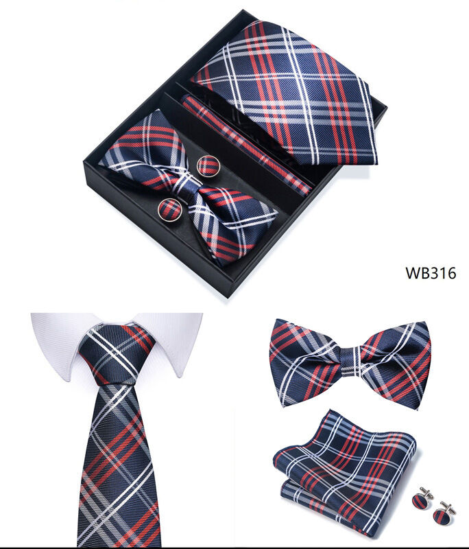 Picture of Men's High-Density Polyester Silk Fabrics Embroidered Tie Box 4 Item Set (1ps) (WB316,Int: One size)