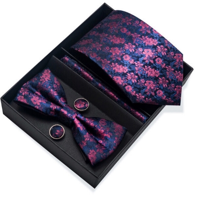 Picture of Men's High-Density Polyester Silk Fabrics Embroidered Tie Box 4 Item Set (1ps) (WB313,Int: One size)