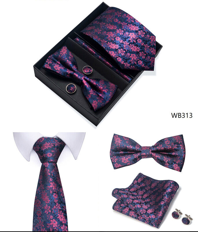 Picture of Men's High-Density Polyester Silk Fabrics Embroidered Tie Box 4 Item Set (1ps) (WB313,Int: One size)