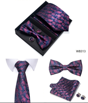 Picture of Men's High-Density Polyester Silk Fabrics Embroidered Tie Box 4 Item Set (1ps) (WB313,Int: One size)
