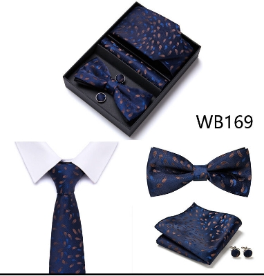 Picture of Men's High-Density Polyester Silk Fabrics Embroidered Tie Box 4 Item Set (1ps) (WB169,Int: One size)