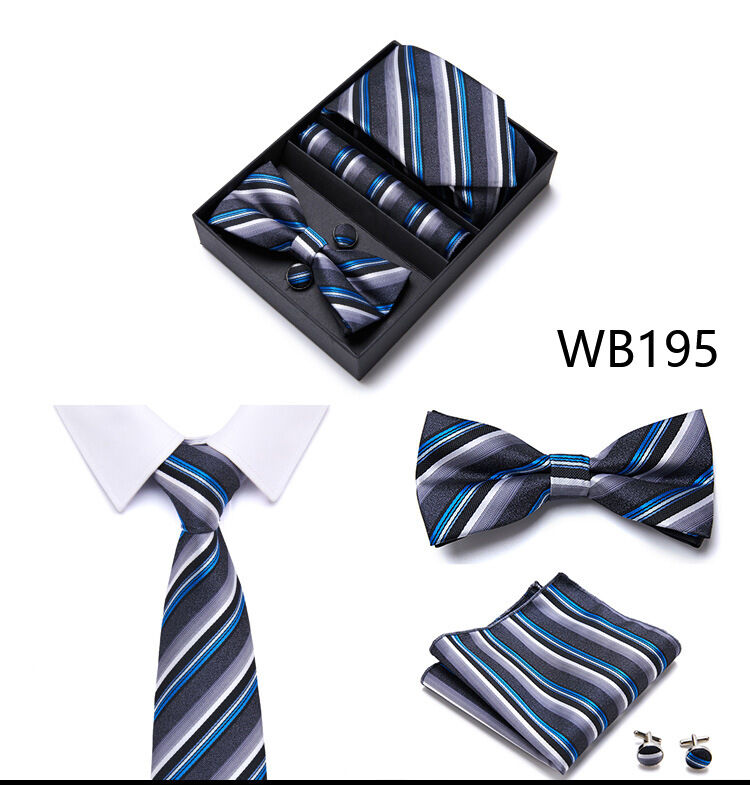 Picture of Men's High-Density Polyester Silk Fabrics Embroidered Tie Box 4 Item Set (1ps) (WB195,Int: One size)