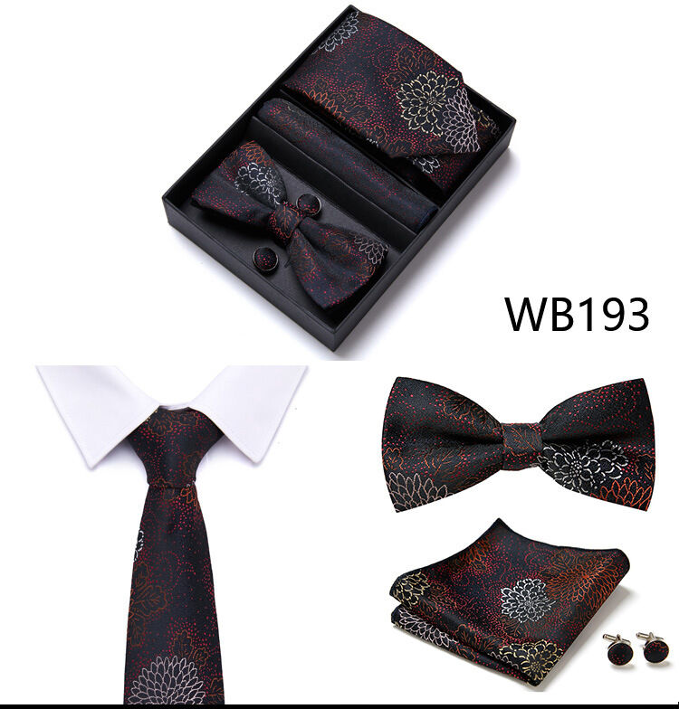 Picture of Men's High-Density Polyester Silk Fabrics Embroidered Tie Box 4 Item Set (1ps) (WB193,Int: One size)