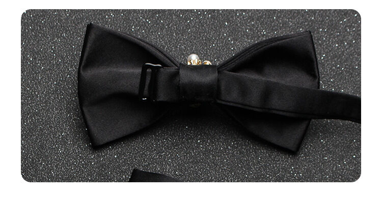 Picture of Men's Luxury Embroidery Wedding Groom Bird's Feather Bow Tie (006 (Black),Int: One size)