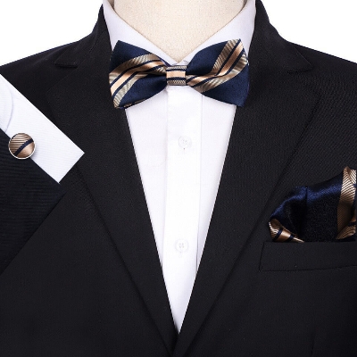 Picture of Multicolor Men’s Bow Tie Set – 3pcs Fashion Accessories for Party, Wedding & Casual Wear (JP 214,Int: One size)